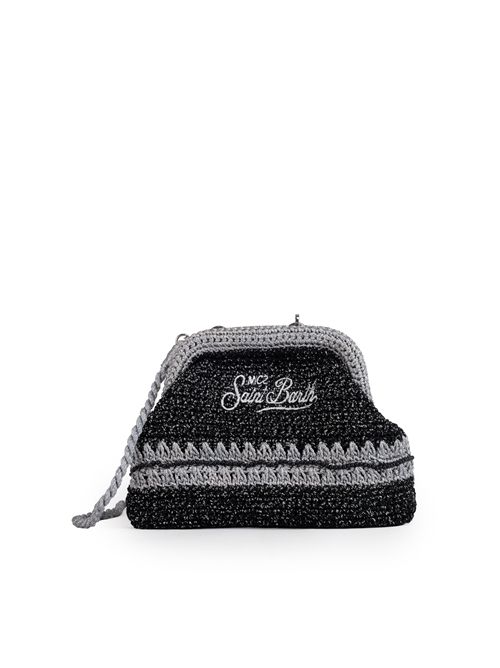 Clutch pouch in crochet lurex Nero/Silver Mc2 Saint Barth | CROCHET POUCH N06358H LUREX 00 SILVER